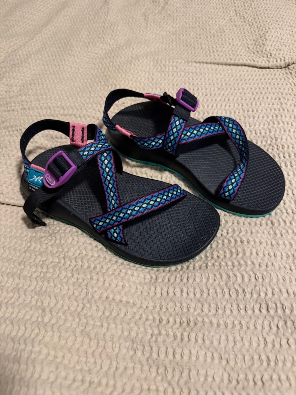 Chaco Women's Navy Blue Teal Pink Strappy Sandals